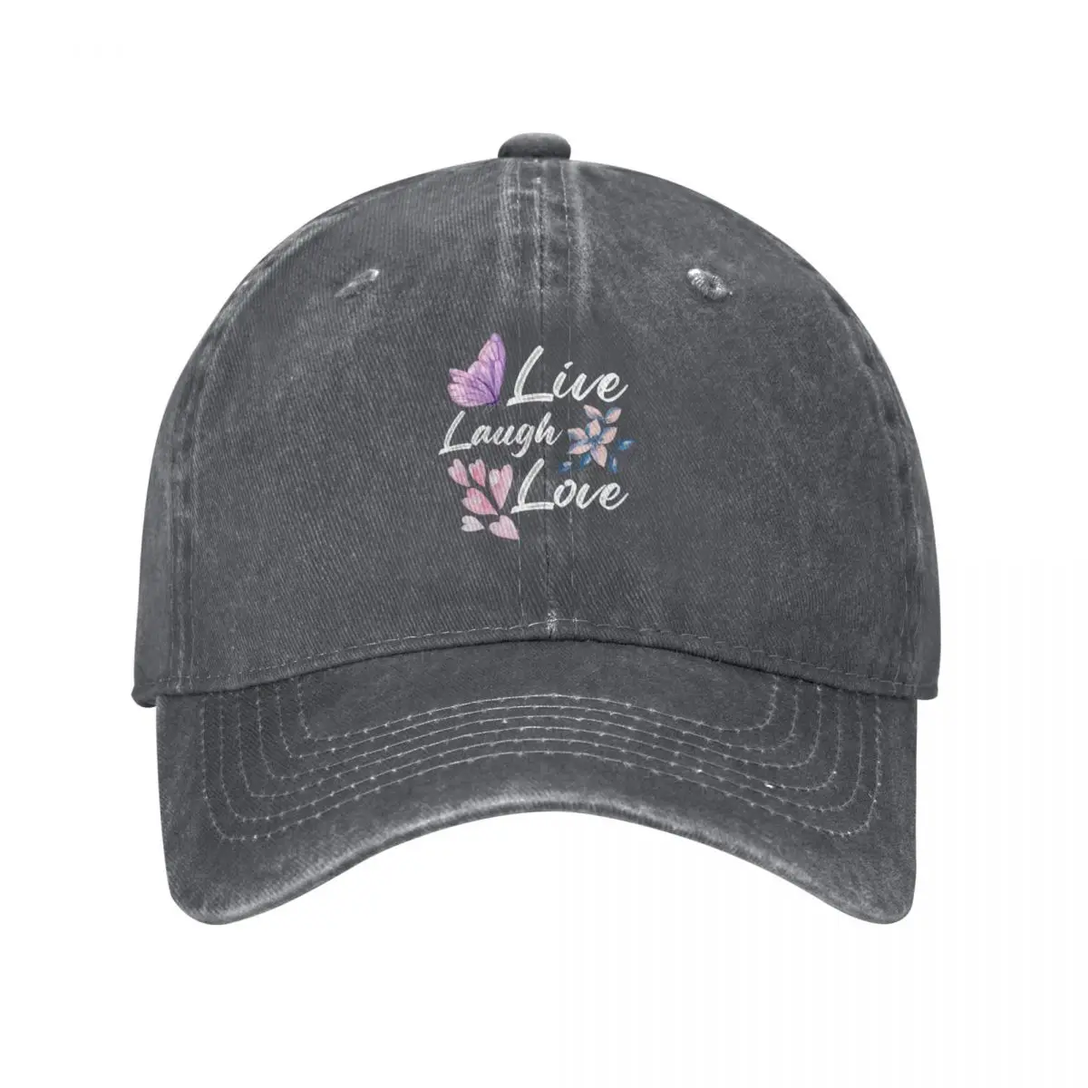 

Live Laugh Love chic Baseball Cap birthday Bobble Hat Men's Women's