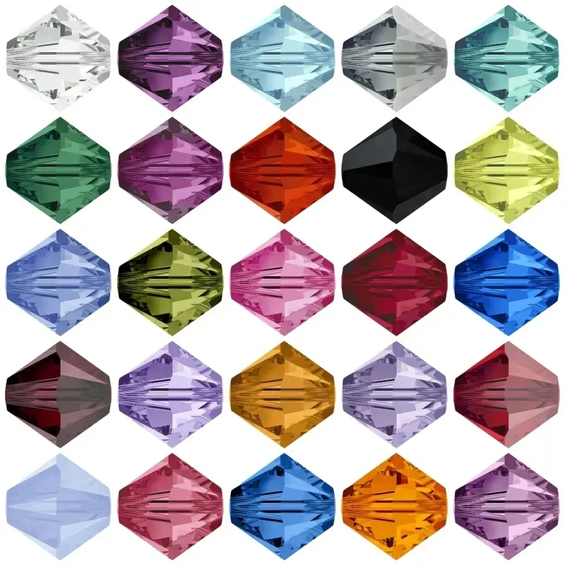 300pcs Exquisite 4mm Bicone Loose Crystal Beads For Jewelry Making Accessories 001-020