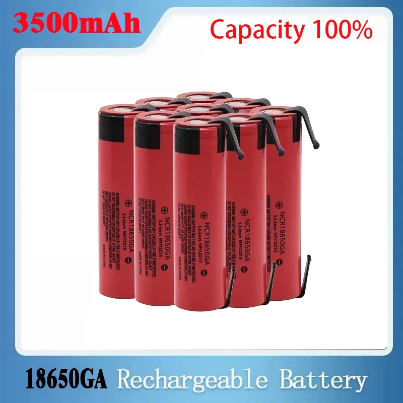 

NCR18650GA 3.6V 3500mAh 20A прочная перезаряжаемая литий-ионная батарея для электровелосипедов, дронов, электроинструментов + никелевая пластина