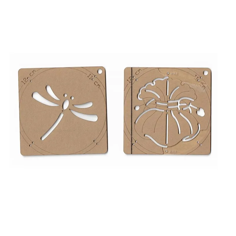 2mm Thick Acrylic Sashiko Ruler - Flower-shaped Embroidery Stencil for Handmade Tea Coasters with Measurement Marks