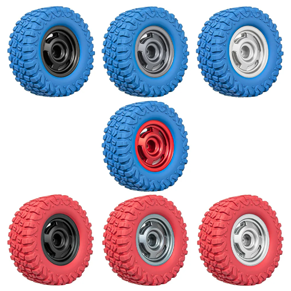 

Радиоуправляемая машинка с металлическими дисками 1.45 дюйма, резиновыми шинами BaiLuChi, красно-синяя, 1/18 TRX4M, 1/24 SCX24, FMS Ascent-18