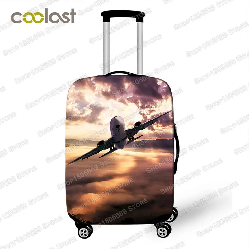 Cool Aircraft Travel Suitcase Covers Men Airplane Elastic Luggage Protective Covers Helicopter valise bagages roulettes Covers