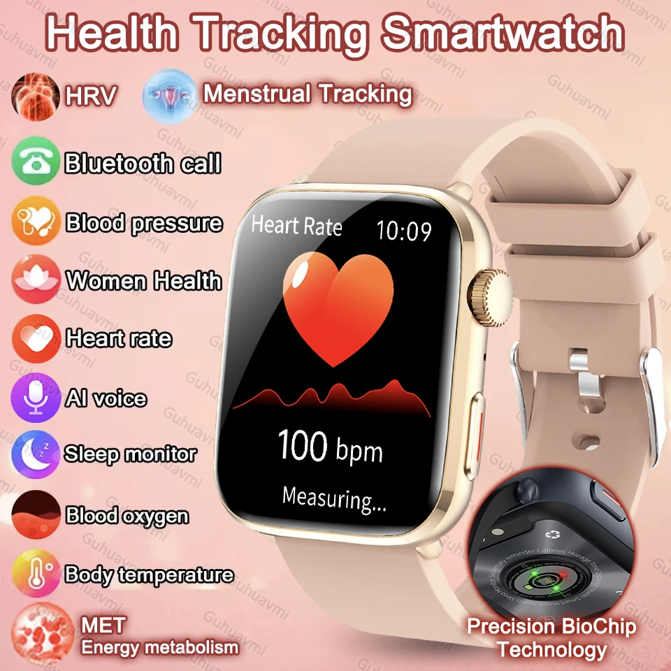

Health Smart Watch Women Bluetooth call MET metabolism Heart Rate Menstrual Tracking Health Sleep Monitoring Smartwatch 2026 New