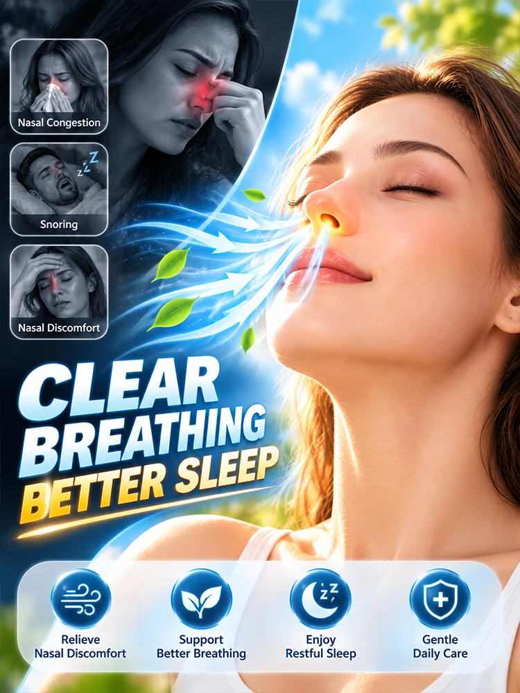 Red Light Nasal Device Portable Rechargeable Nasal Breathing Support Tool Nose Care Gadget for Travel Home Use