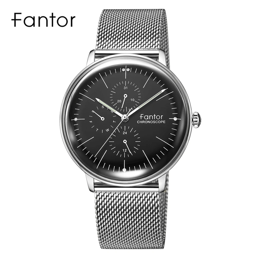 Fantor Men's Luxury Brand Man Quartz Chronograph Waterproof Gold Strap Men Watches relogio masculino