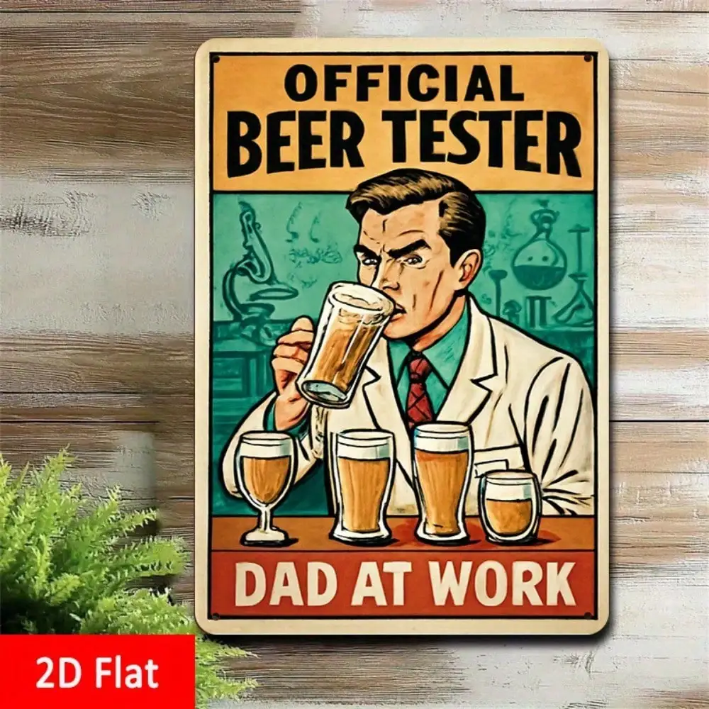 

1PC "Official Beer Tester Dad At Work" Beer Tin Sign - Ideal Man Cave Decor For Beer-Loving Dads, 8x12in/20x30cm