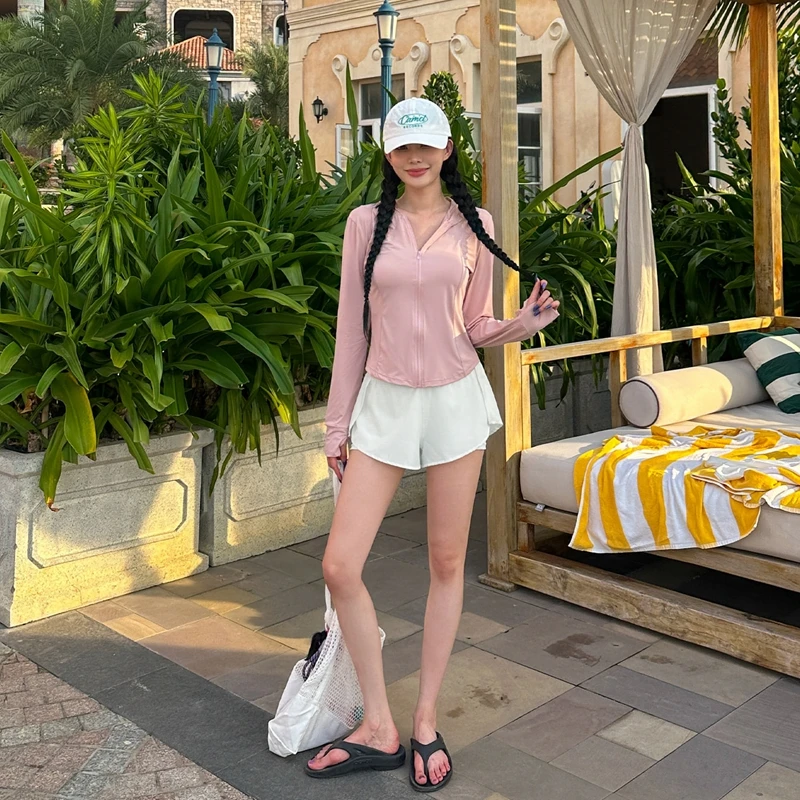 Women's Two-Piece Swimsuit Long Sleeve Surfing Diving Suit Sporty Sun Protection Swimwear Special for Swimming Pool