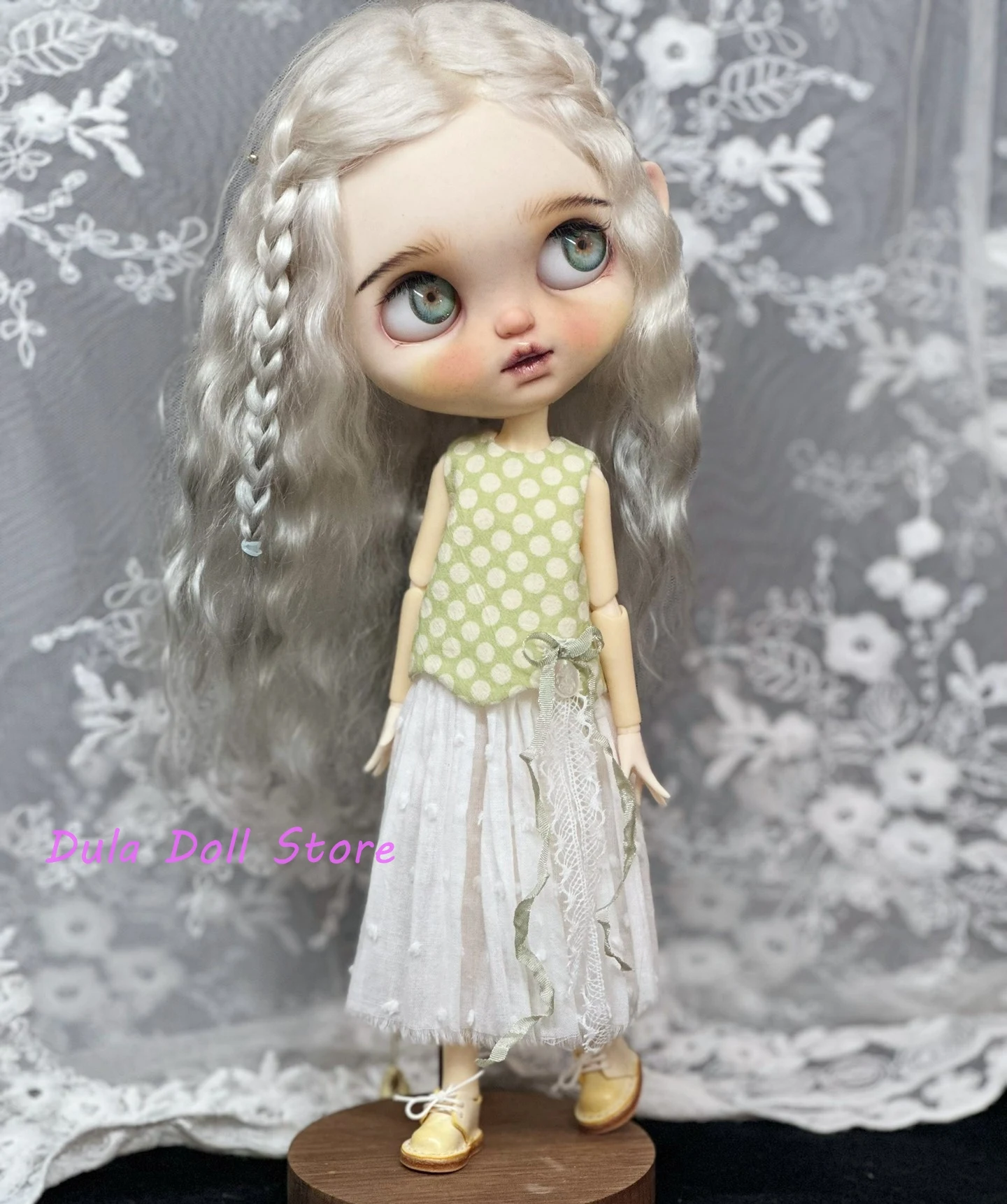 Dula Doll Clothes Dress Polka dot sleeveless top skirt set Blythe ob24 ob22 Azone Licca ICY JerryB 1/6 Bjd Doll Accessories