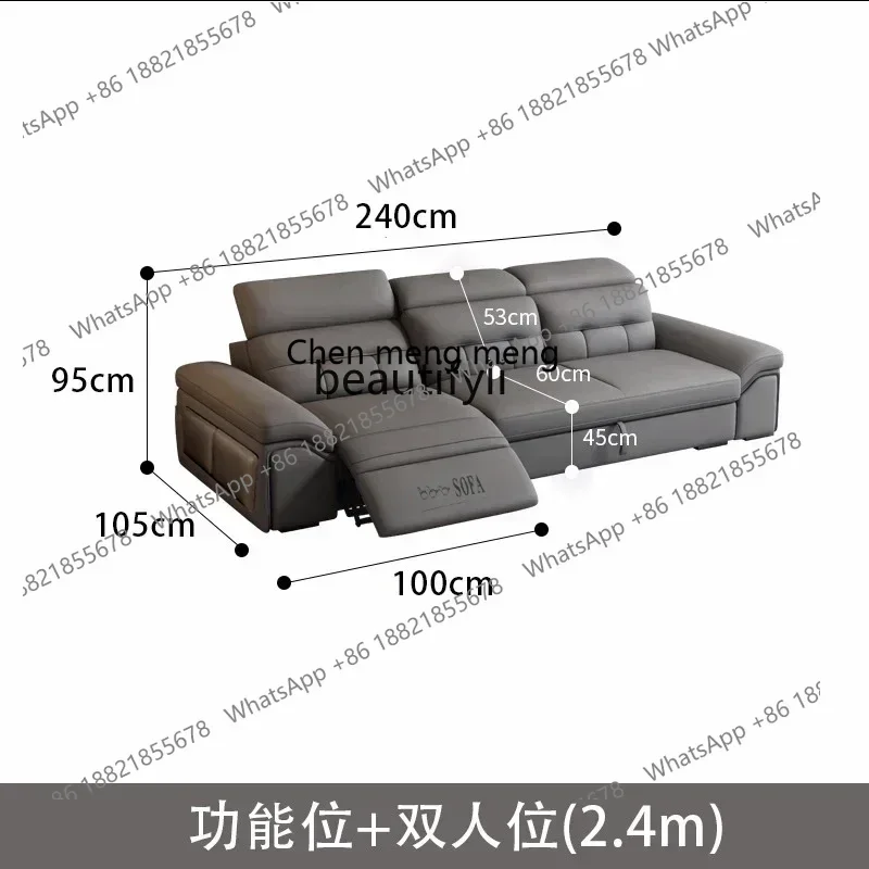 z183  First Class Leather Multifunctional Electric Sofa Living Room Modern Sofa Bed Dual-Purpose in One Folding
