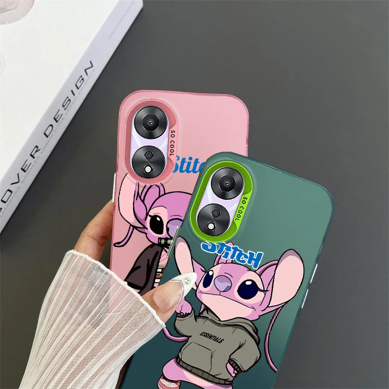 Cute Disney Stitch For OPPO A 31 37 38 55 57 58 74 76 78 94 98 Reno 6 7 8 Z T Pro Colorful Phone Case Soft Funda Silicone Cover