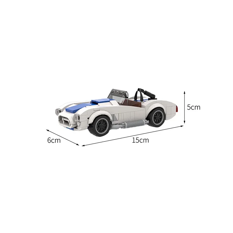 MOC-50476 Shelby Cobra 427 S/Cby Rolling Car Bricks Model Kit Building Blocks Kids Toys for Children Birthday Gifts