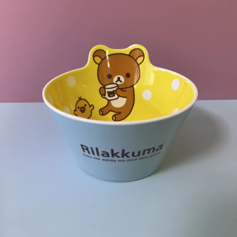 Rilakkuma polka dot print rice soup bowl creative cartoon tableware home rice bowl cute view 4