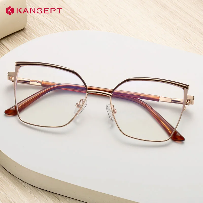 Kansept óculos de grau feminino lentes ópticas com receita óculos de sol masculino transparente para leitura de vidro