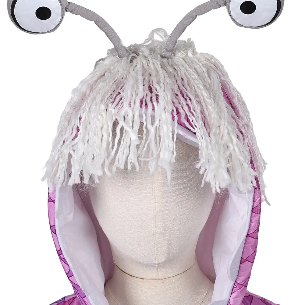 Kids Cartoon Monsters Inc Boo Cosplay Purple Costume Hooded Coat Pants Monsters Hat Girls Halloween Roleplay Outfits Party