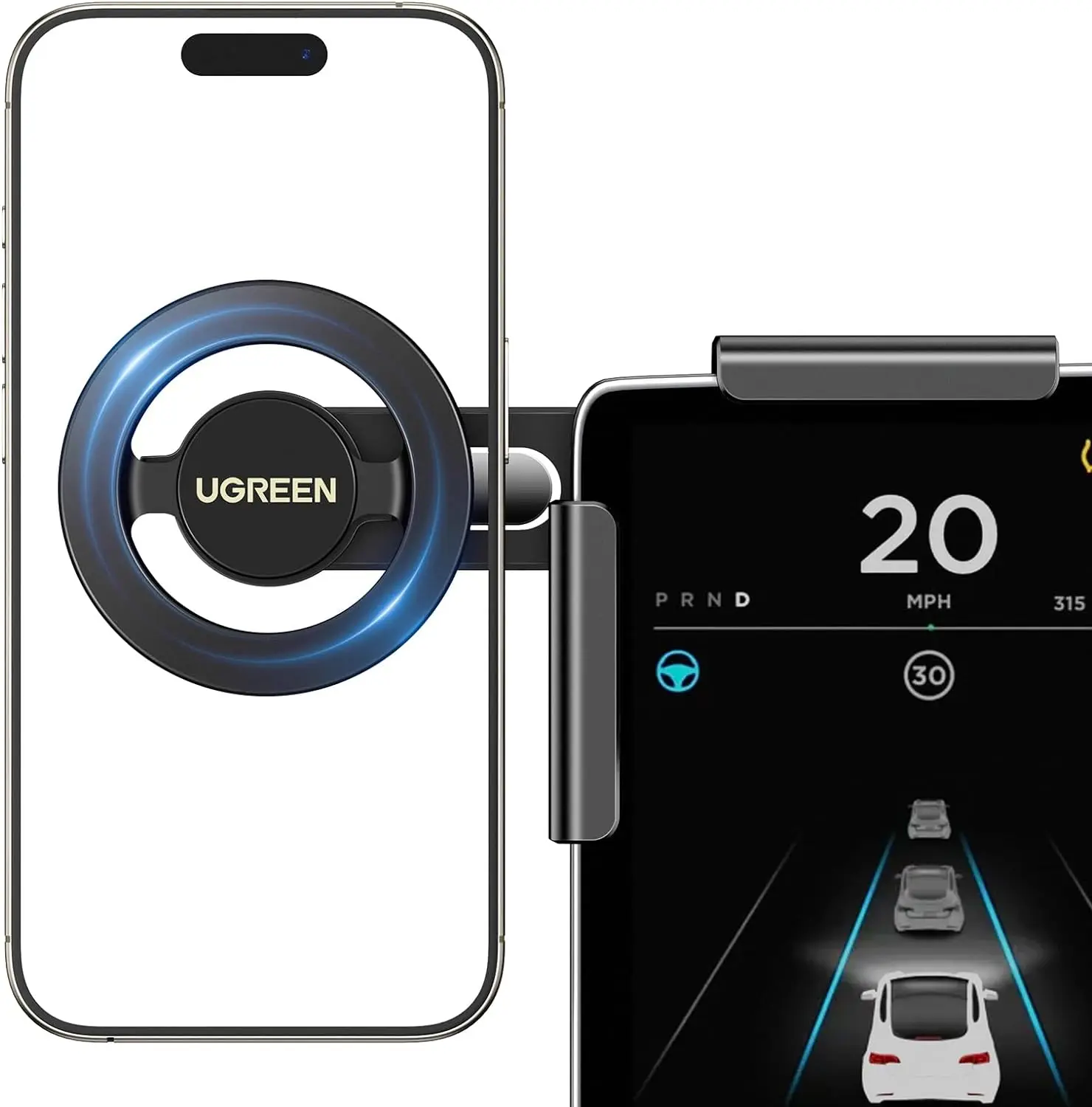 UGREEN MagSafe용 휴대폰 거치대, 모델 3 Y용 최강 자력 마그네틱 폰 마운트 홀더