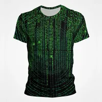 Summer 3D Printed T-shirt Green Matrix Code T Shirt Men Women Fashion Short Sleeve Tee Harajuku Cool Treetwear Casual Tops