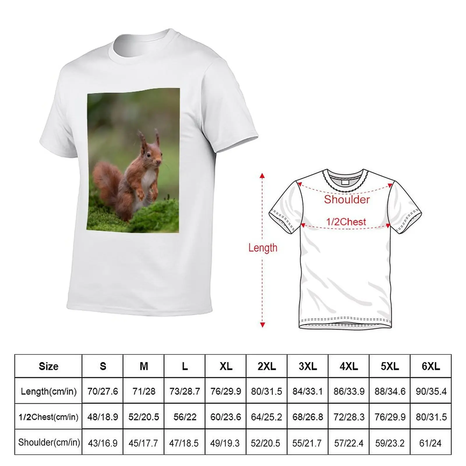 Red Squirrel T-Shirt man t shirt heavy cotton man t shirts for men casual T-Shirt