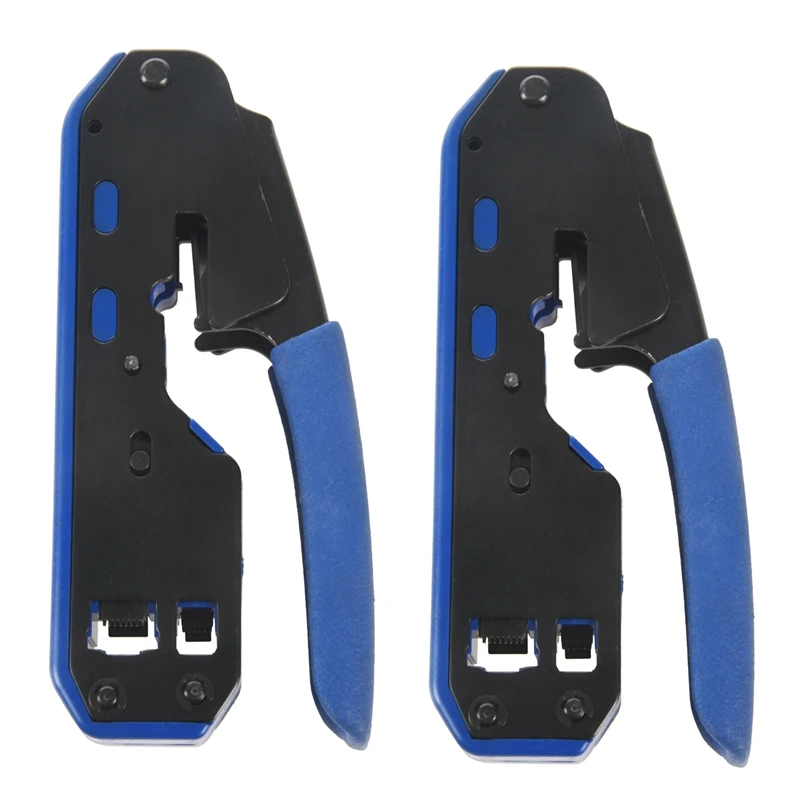 

2X Rj45 Tool Network Crimper Cable Stripping Plier Stripper For Rj45 Cat6 Cat5e Cat5 Rj11 Rj12 Connector