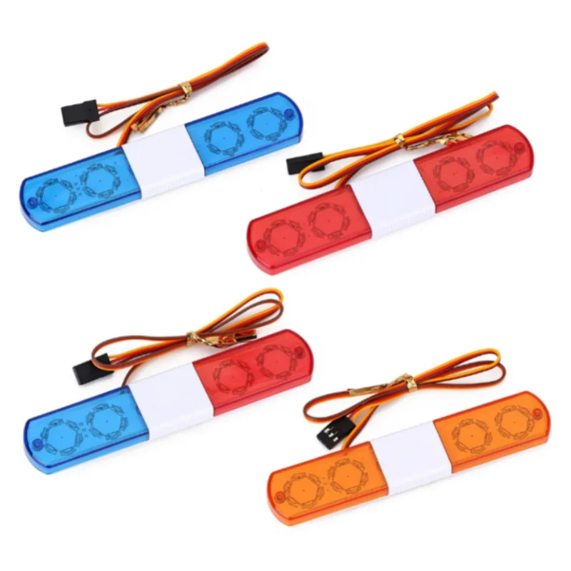 115/145mm Multi-function Police Flash LED Light Alarm lamp 9 Modes For 1/10 1/8 RC Model Car HSP Kyosho Traxxas Tamiya Accs