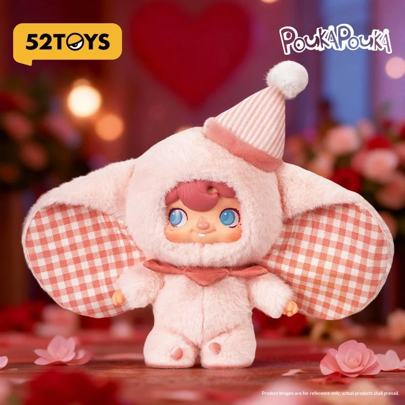 

52TOYS PoukaPouka Vinyl Face Plush Doll Pink Large Flying Elephant Soft Stuffed Toy Valentines Day Gift For Adult Couples