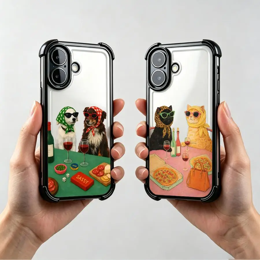 Cartoon Cat Dog Case for Apple iPhone 17 Pro Max 16 14 XS XR 13 12 Plus 15 11 Air Phone Cover