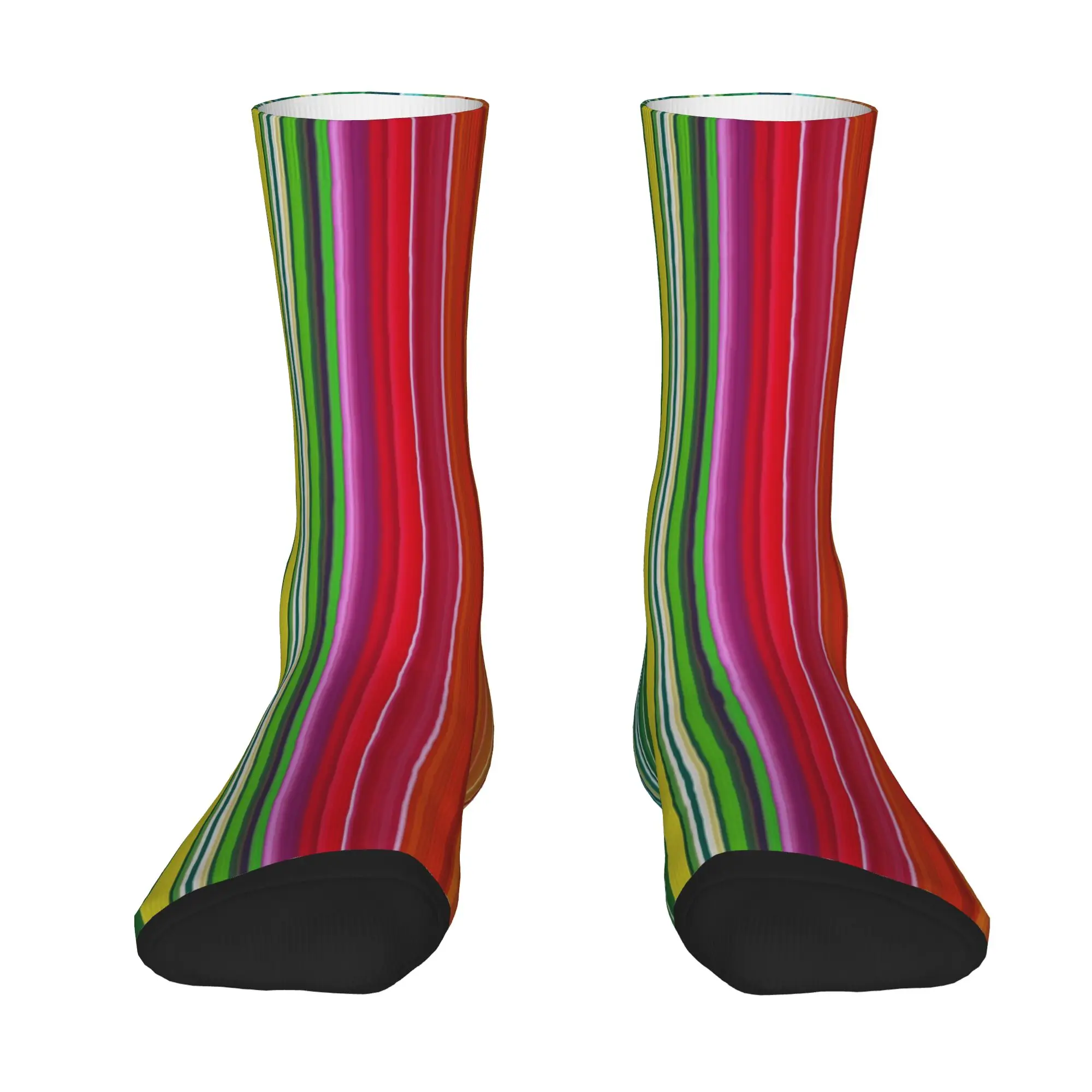 Men's Socks Multicolor Rainbow Vertical Stripe Seamless Pattern  Stockings Anti-Slip Medium Soft Socks Autumn Skateboard Socks