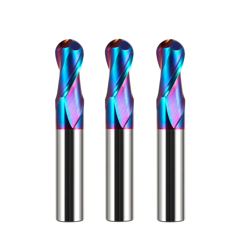 End Mill Carbide Ball Nose HRC65 R0.5 6mm 8mm 10mm Ball Nose End Mill Tungsten Carbide Cutter CNC Router Bit Milling Tool