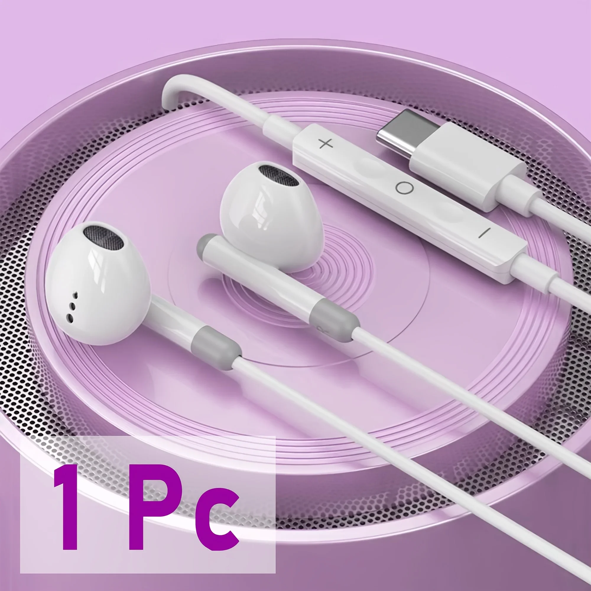 HIfi Headphones For Apple iPhone 15 Pro Max Half-in-Ear With Microphone Wired Earphone For Samsung Huawei Xiaomi USB-C Earphones image 6