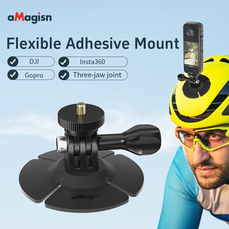 For DJI Action 4 3 Insta360 X4 3 Camera Flexible Adhesive Mount Gopro 12 11 10 Pocket 3 Outdoor Motorcycle Helmet Stable Bracket