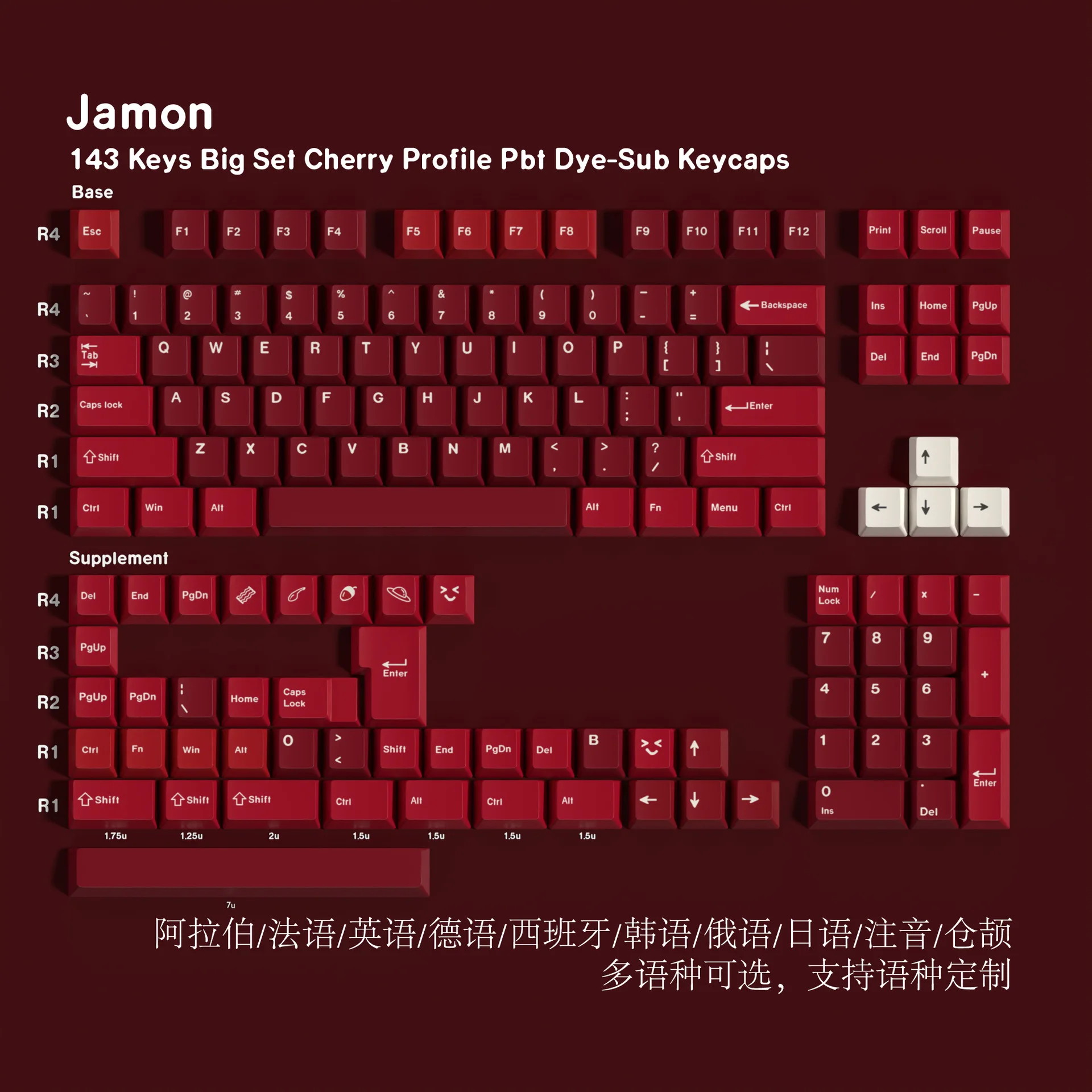 

Original Ham Keycaps German French Spanish Korean Japanese Phonetic Cangjie Ba Portuguese Five-sided Hot Rise