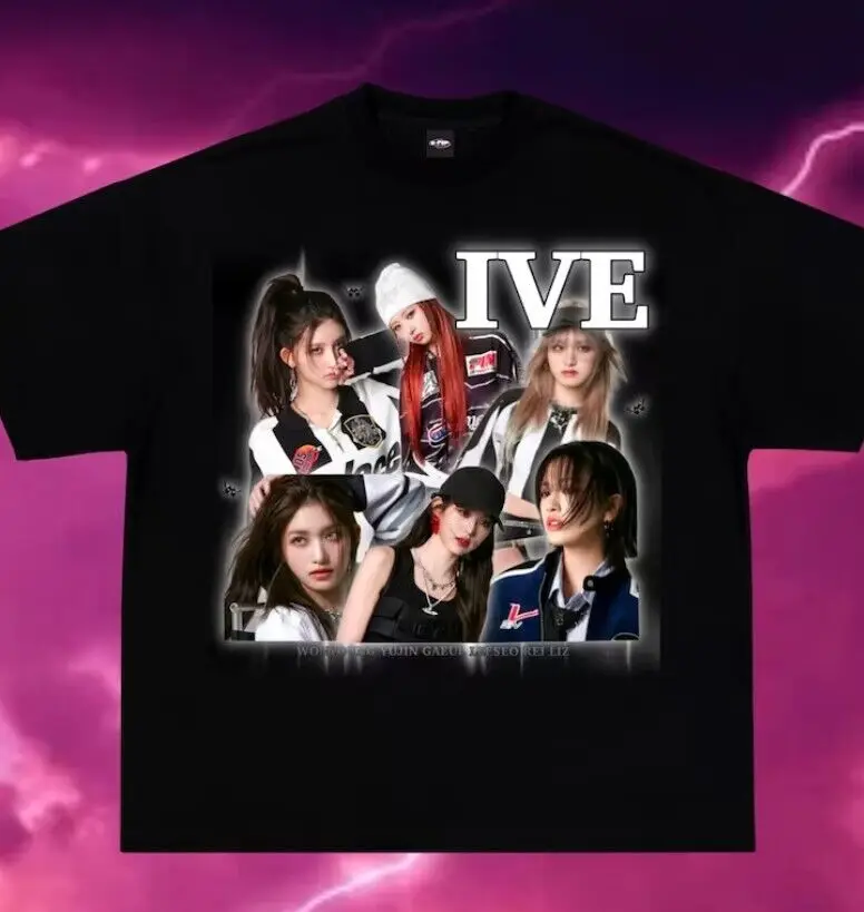 

Рубашка IVE, фото, Kpop Merch, подарок для фаната, хлопковая черная рубашка TE7884