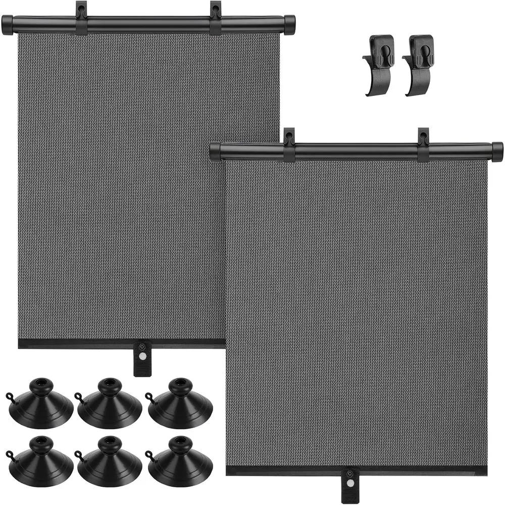 

Набор из 2 выдвижных солнцезащитных шторок для автомобиля: защита от УФ-излучения и перегрева для детей, домашних животных и пассажиров