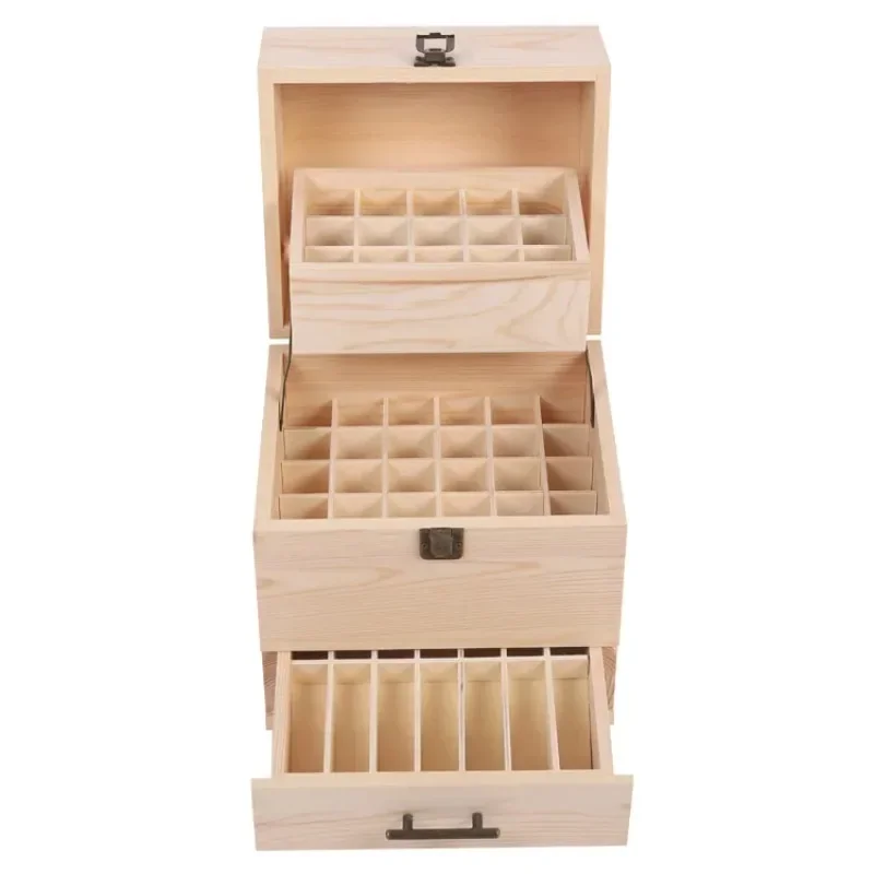 59 Grid Level 3 Space Savings Wooden Storage Boxes Case Essential Oil Storage Case box Multi-Tray