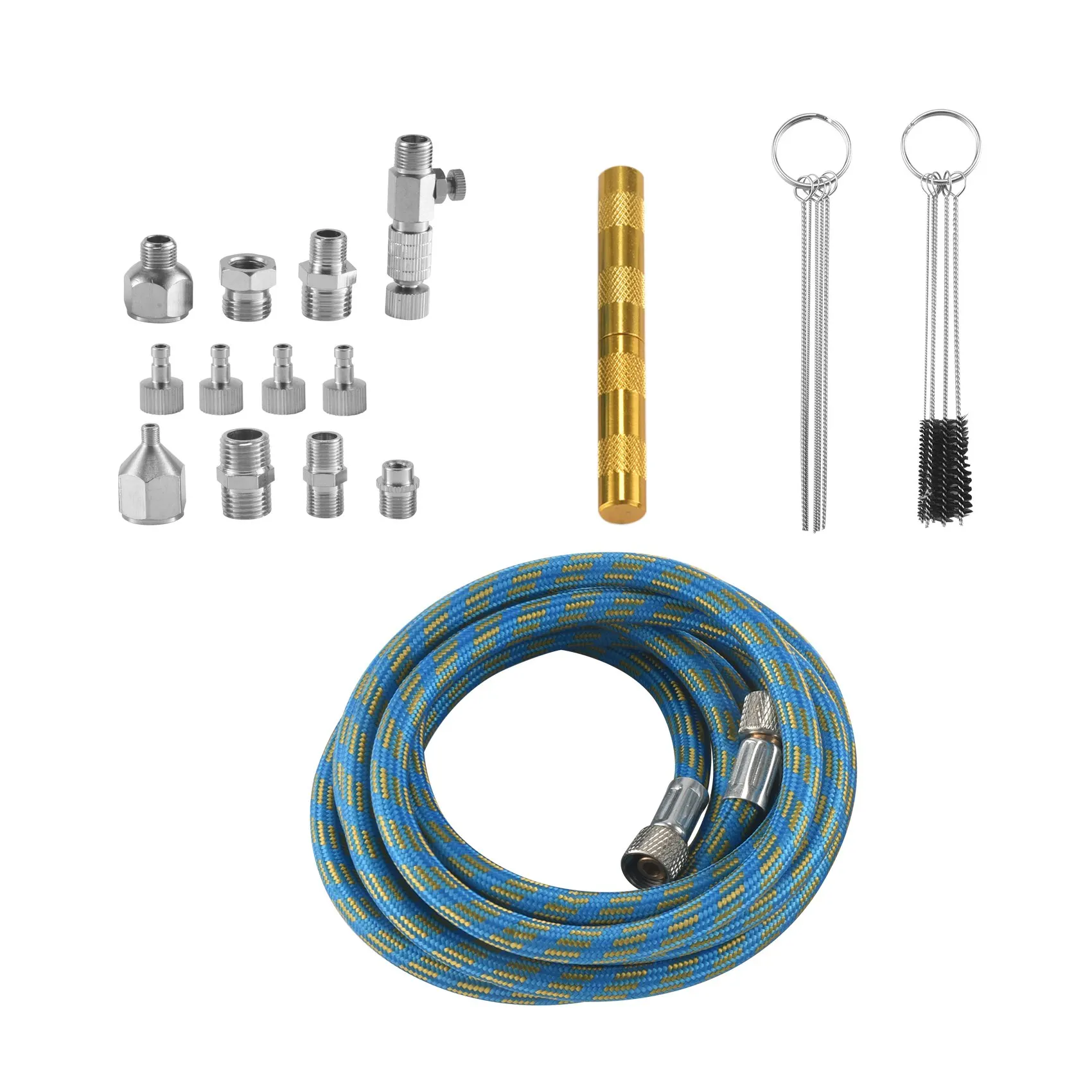 Conjunto de adaptador de aerógrafo de 16 peças, adaptador de aerógrafo, conector de liberação rápida, ferramenta de limpeza de spray de aerógrafo para compressor de ar