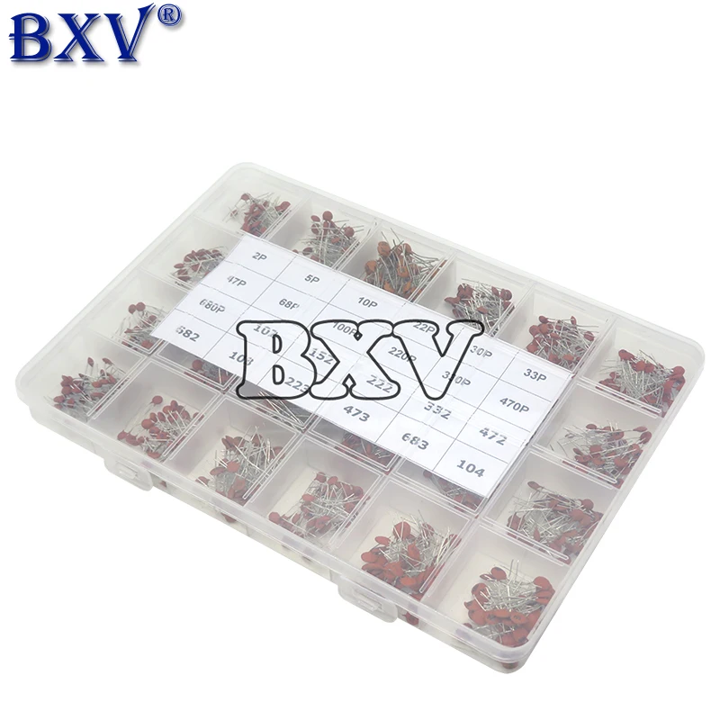

24 значения * 40 шт. = 960 шт. 50 В керамический конденсатор, набор в ассортименте + коробка, керамический конденсатор BXV