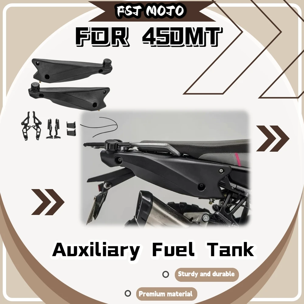 For 450MT Motorcycle Off-Road Bike Custom Auxiliary Fuel Tank Left 3.5L Right 3.4L With Side Bag Expansion Plate Mod Parts