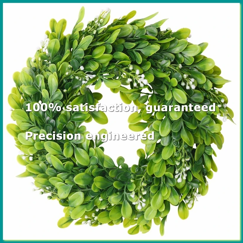 2 Pack Artificial Boxwood Wreath Faux Artificial Wreath Front Door Hanging Wreath Decoration, 10 Inches-A07G