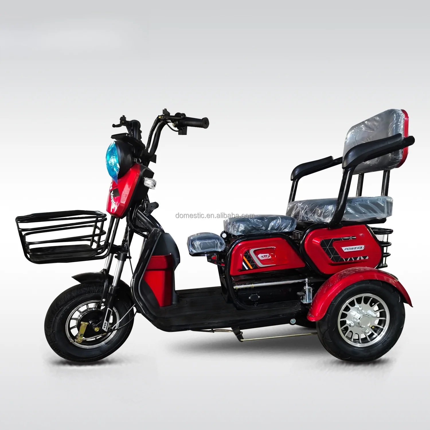 Three wheeled Electric trike 650/1000W adult portable moped scooter tricycle