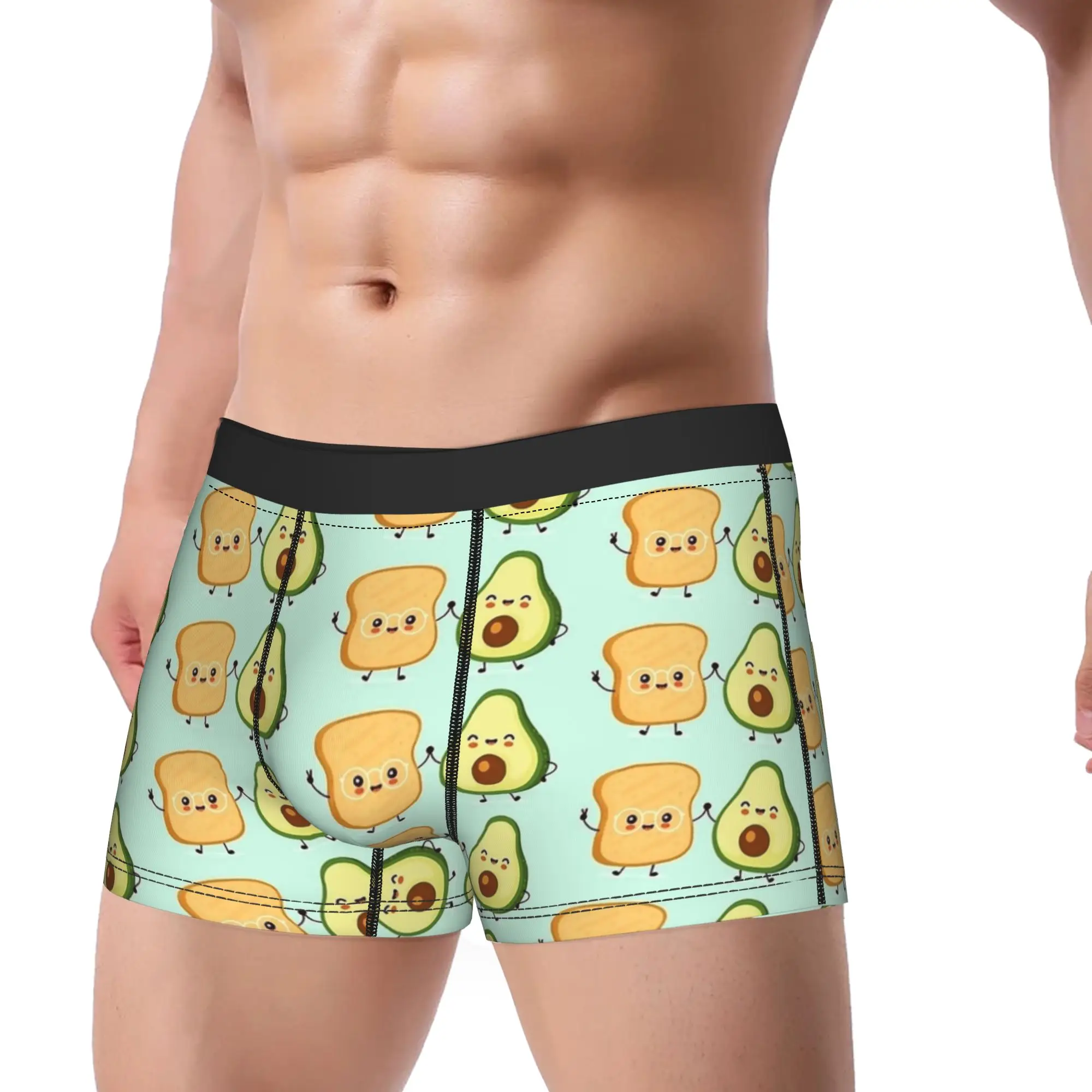 

Avocado Toast Funny Meme Underwear Breathable Panties Printed Shorts Briefs For Men Pouch Plus Size Trunk