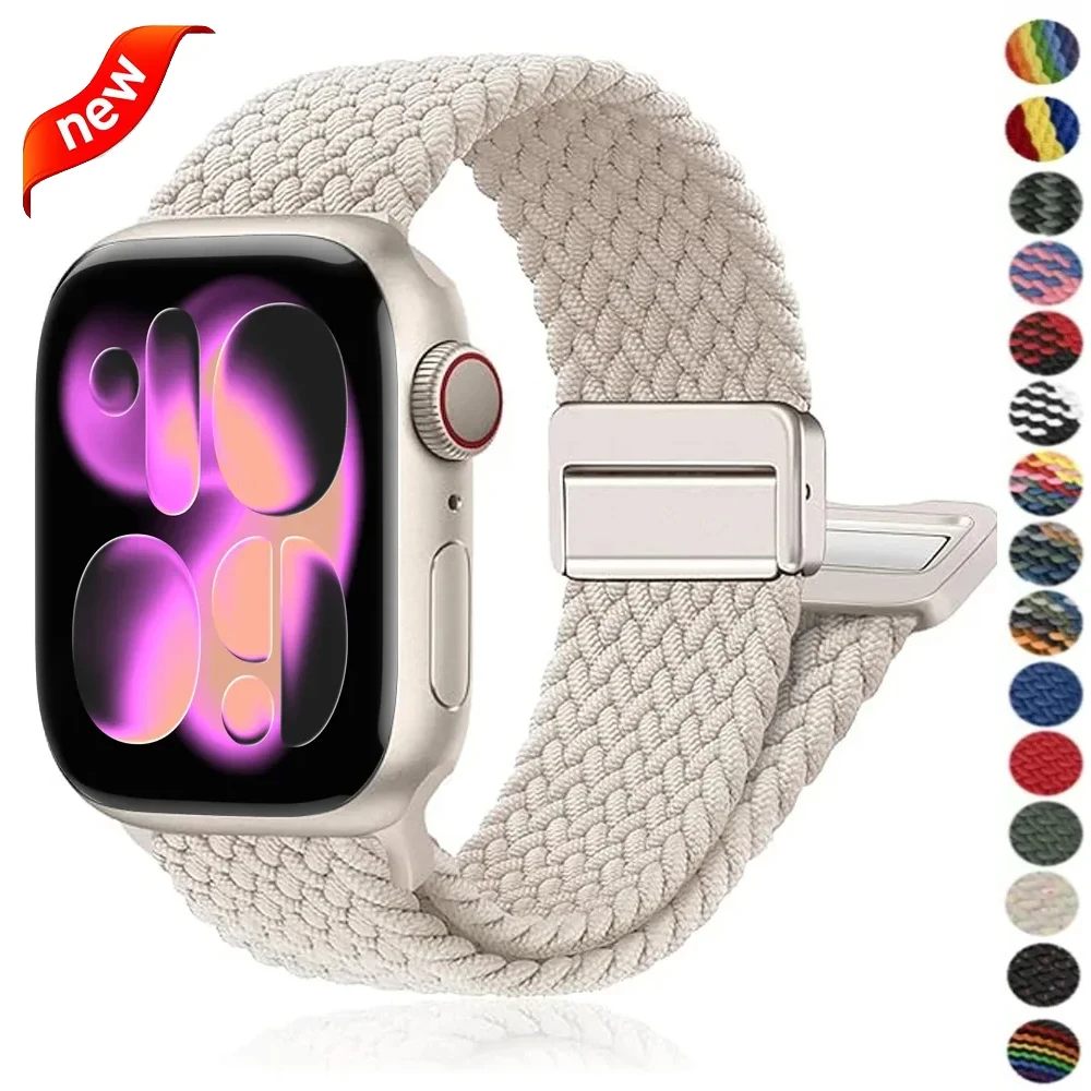 Nylon-Geflechtarmband für Apple Watch Ultra 3 49mm 11 10 46/42mm 9 8 7 45/41mm Verstellbares Band iWatch 6 5 SE3 44/40mm Zubehör