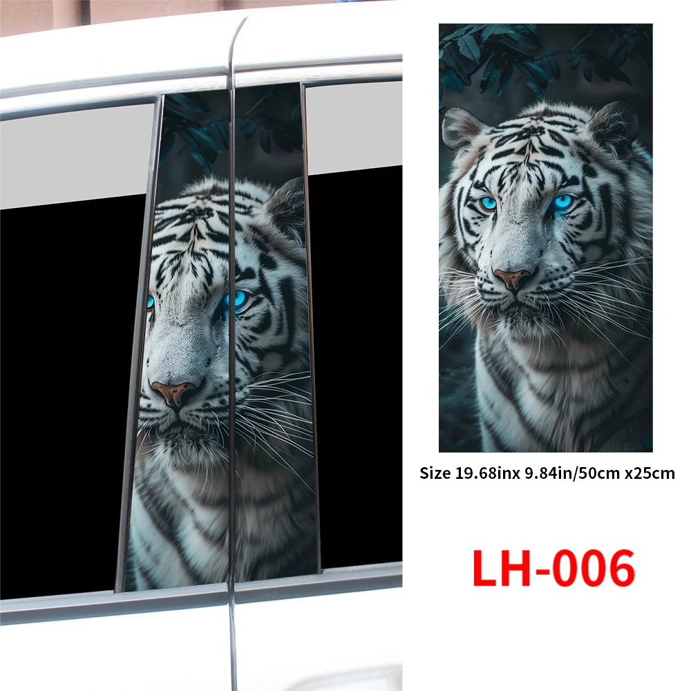 Tiger Car Stickers Car Doors Pillar Waterproof Decoration Cover Scratches Animals DIY Auto B-Pillar Sunscreen Vinyl Decals