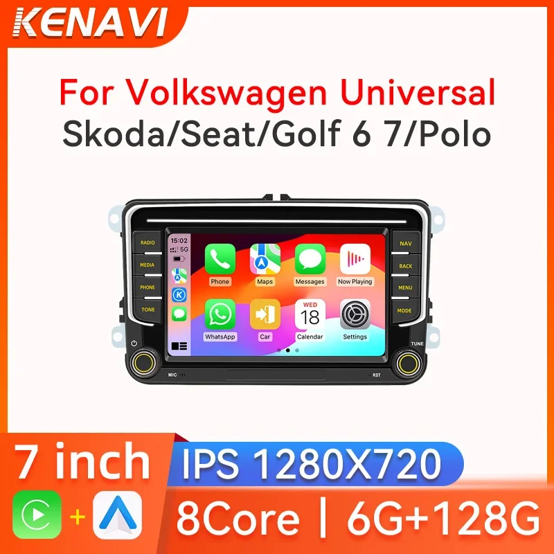 

7" Car Radio Android For VW Passat B6 B7 Golf 5 6 Polo Seat Jetta Skoda GPS Navigation BT WiFi Carplay Screen Head Unit FM Radio