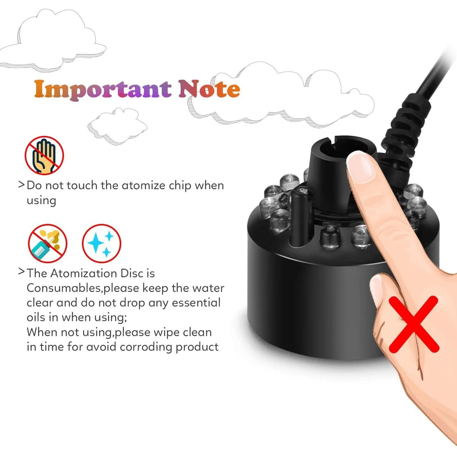 Mist Maker, Indoor Fountain Mister Foggers, Small Pond Fog Machine Atomizer Air Humidifier for Halloween, Christmas