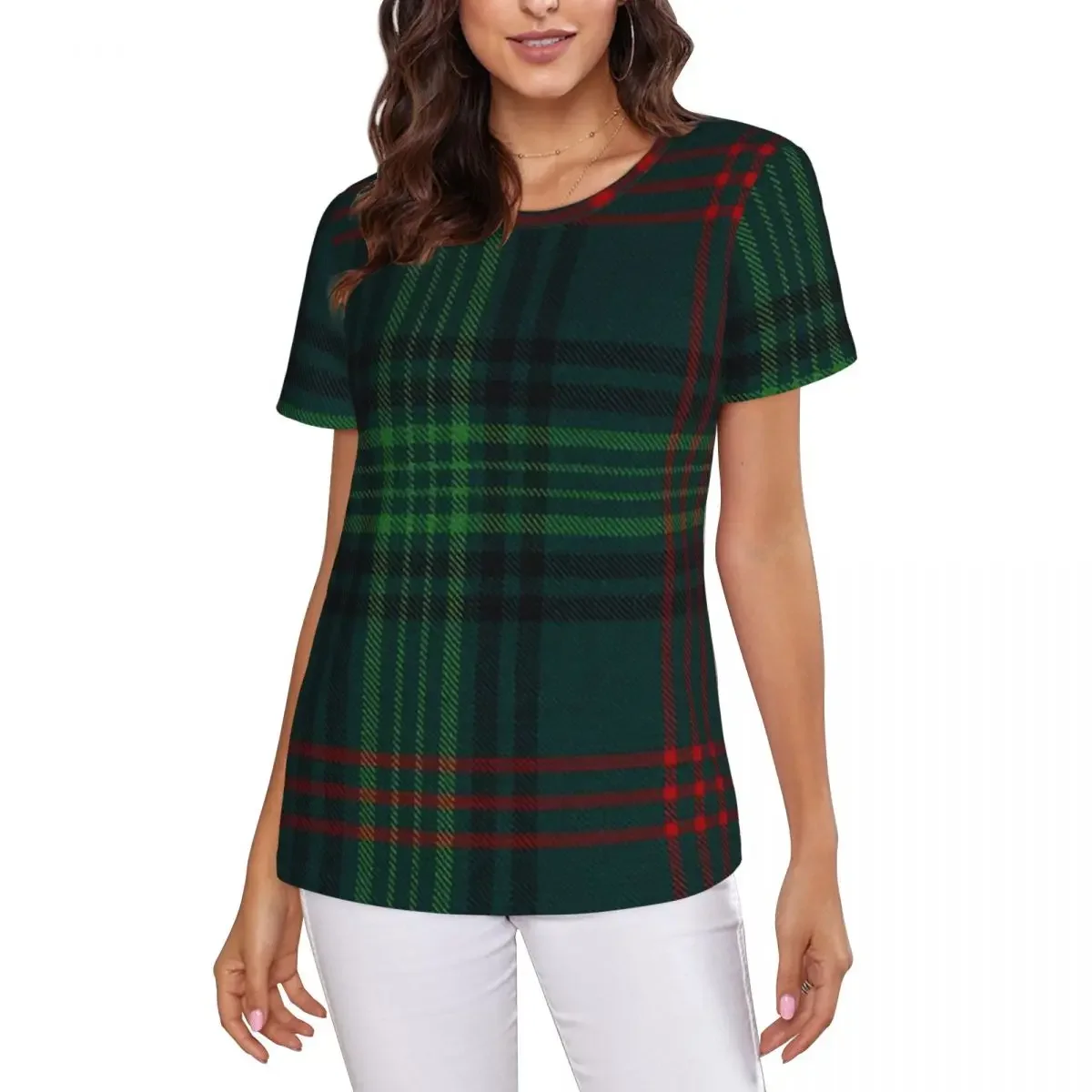 Outlander Leather And Tartan Scottish Art T-Shirt Women Short Sleeve T Shirts O-Neck Clothes Cotton Summer Tees Streetwear