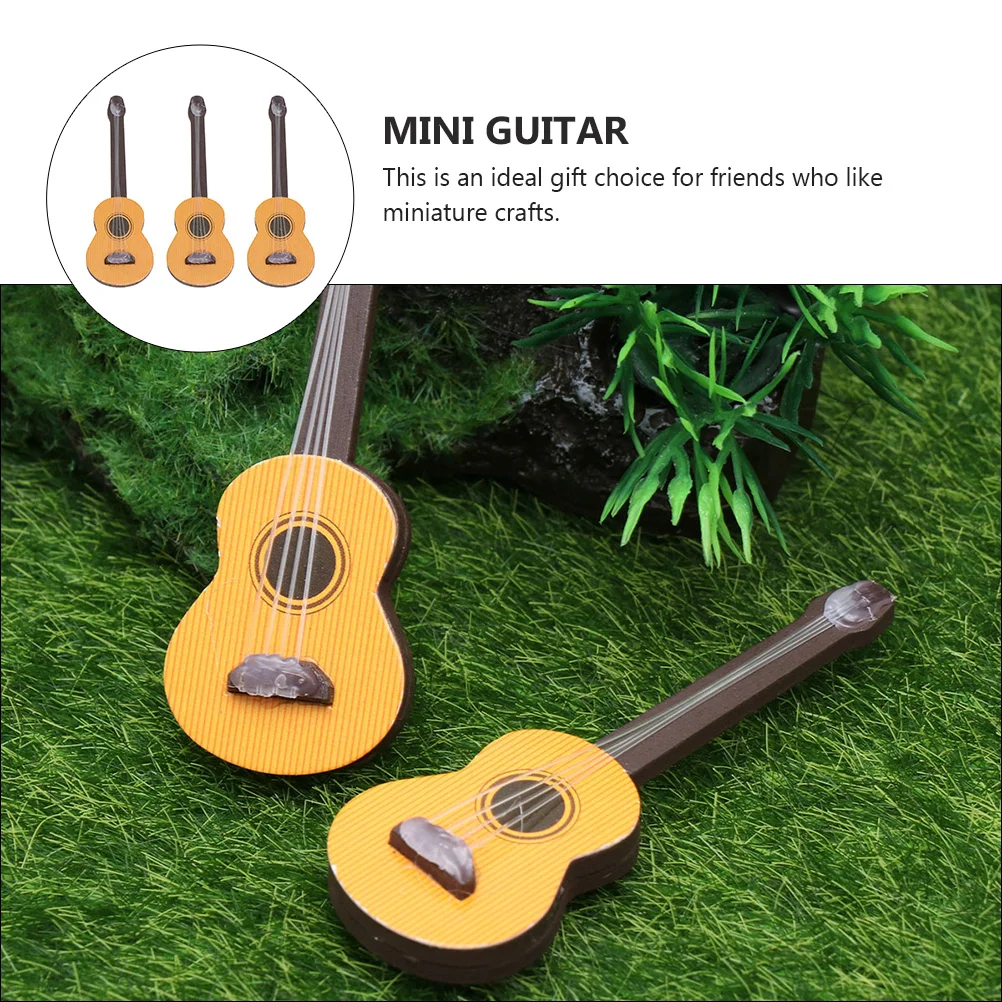 3 uds Mini juguete accesorios de guitarra modelo de instrumento figuras en miniatura juguetes de desarrollo