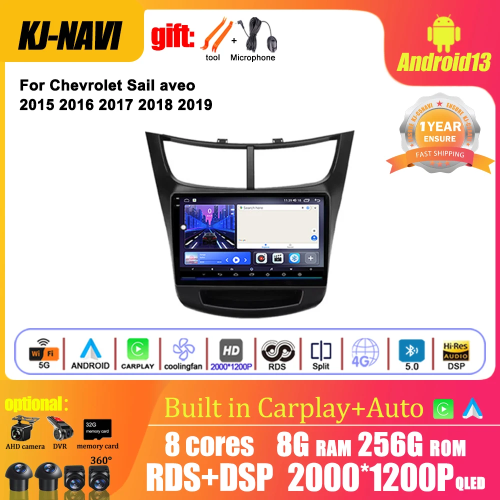 9 Inch Android 13 For Chevrolet SPARK BEAT 2018 - 2019 Car Radio Video WIFI 4G DSP Navigation GPS ADAS Multimedia AHD BT No 2din