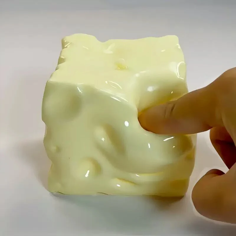  Weicher Käsewürfel-Stressball, Quetschspielzeug, Vaseline-Plastizität, kein Rückprall, weiches Gefühl, Fidget-Spielzeug, sensorisches Anti-Stress-Spielzeug, Geschenk – Detail 6