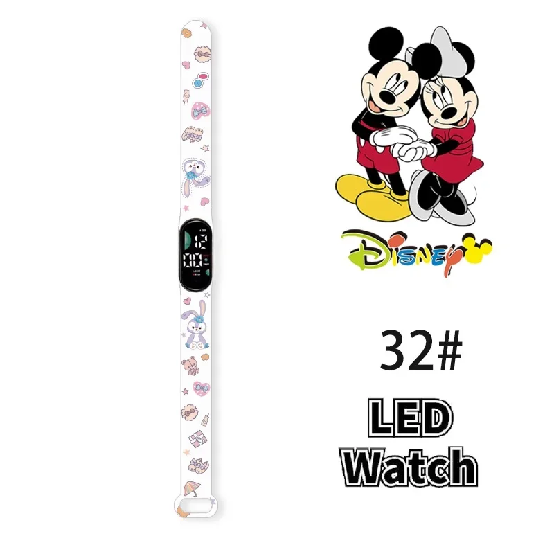 Disney-Montre électronique tactile pour enfants, Pepper Princess, LED, étanche, cadeau festif