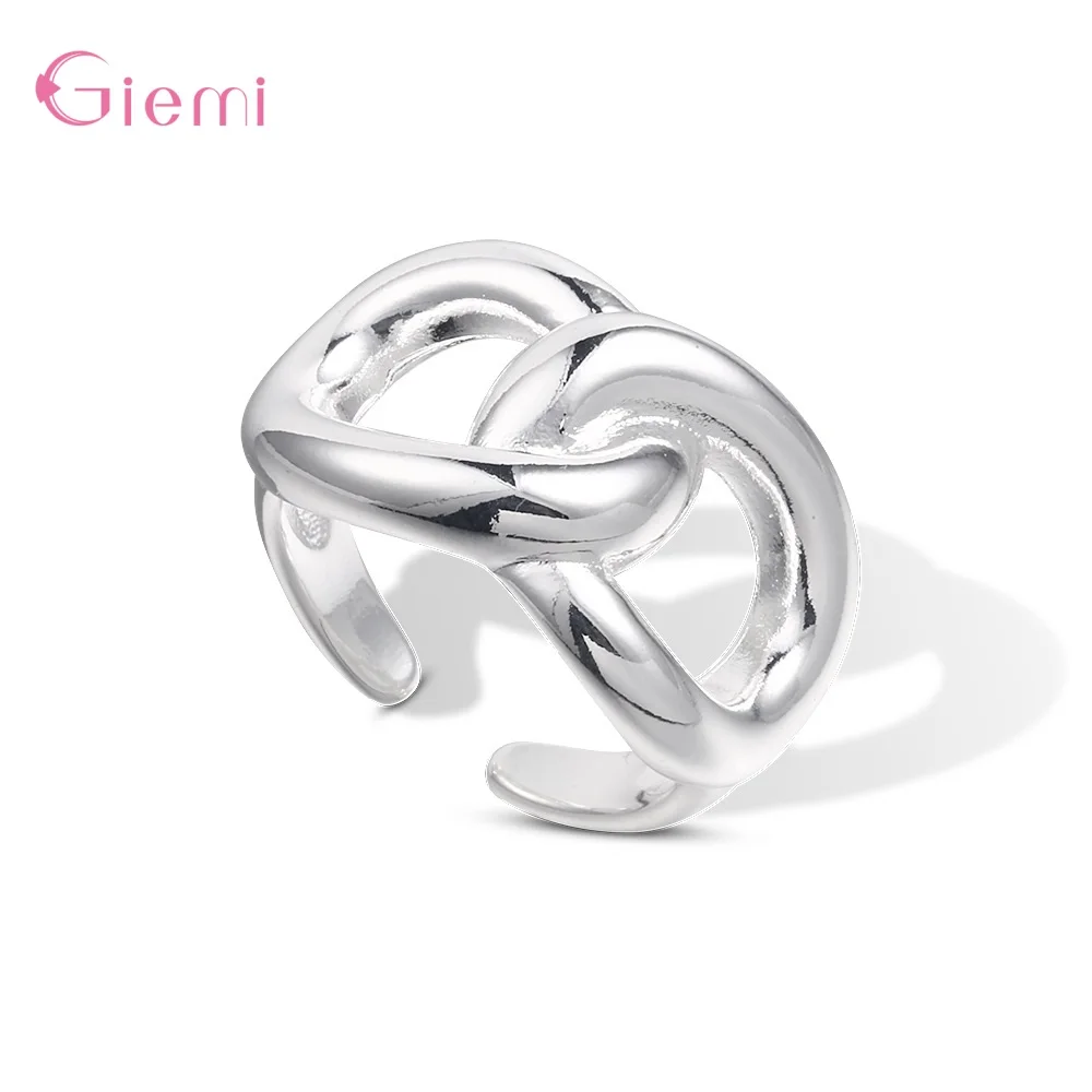 Anillo de Plata de Ley 925 auténtica para mujer y niña, sortija estampada, accesorio de boda, novedad