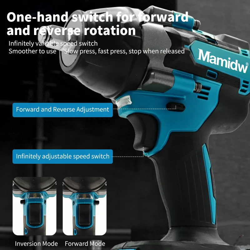 Mamidw اللاسلكي 1000N.m تأثير وجع فرش المفتاح الكهربائي عزم دوران كبير أدوات إصلاح السيارات الكهربائية ل ماكيتا 18 فولت بطارية دبوس